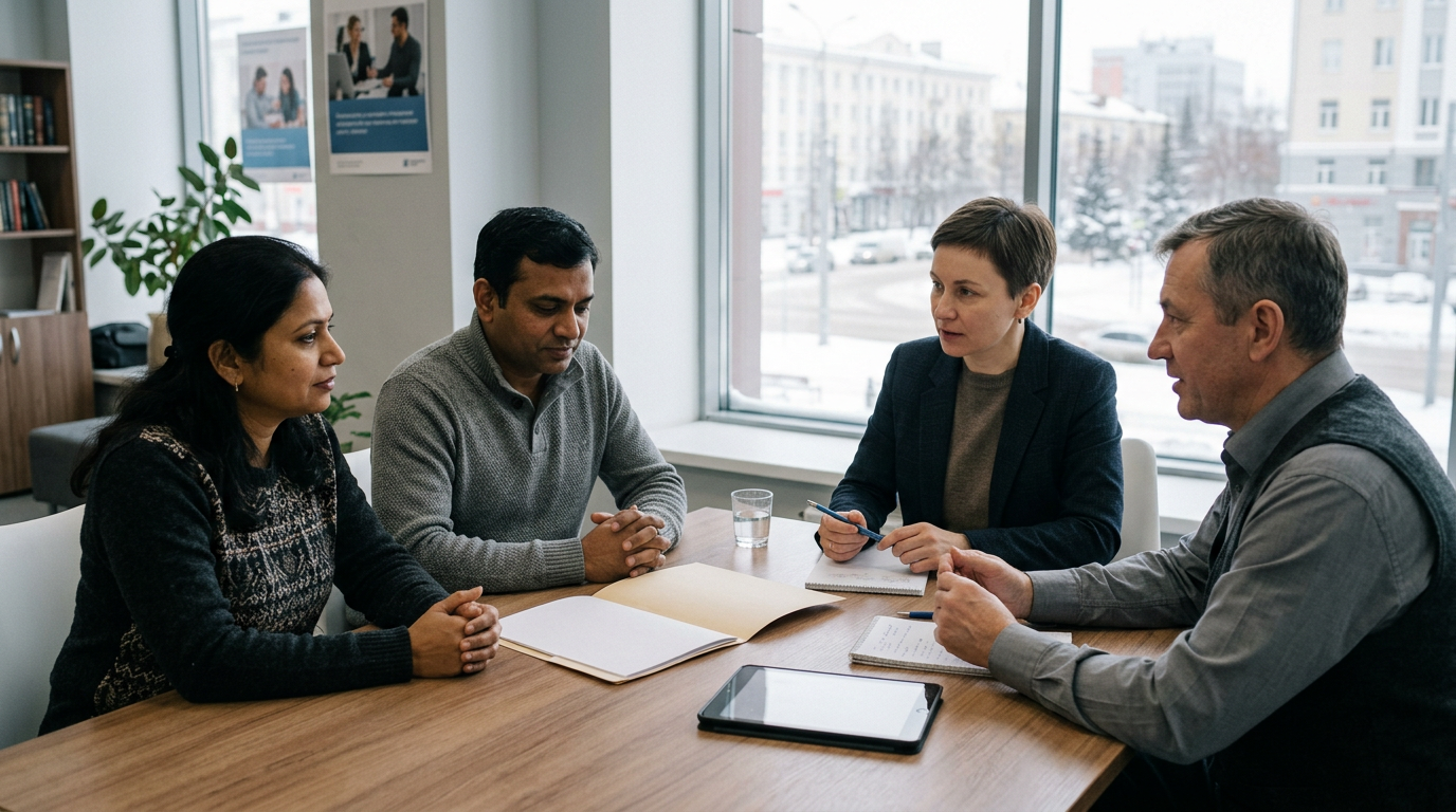 Employer checks an Indian candidate’s documents before hiring