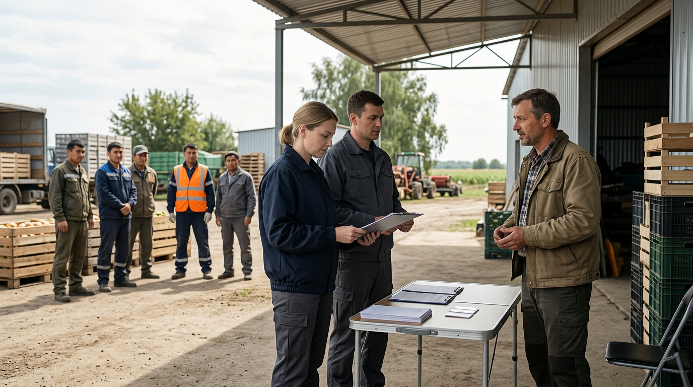 Migration inspection of foreign workers at an employer’s site